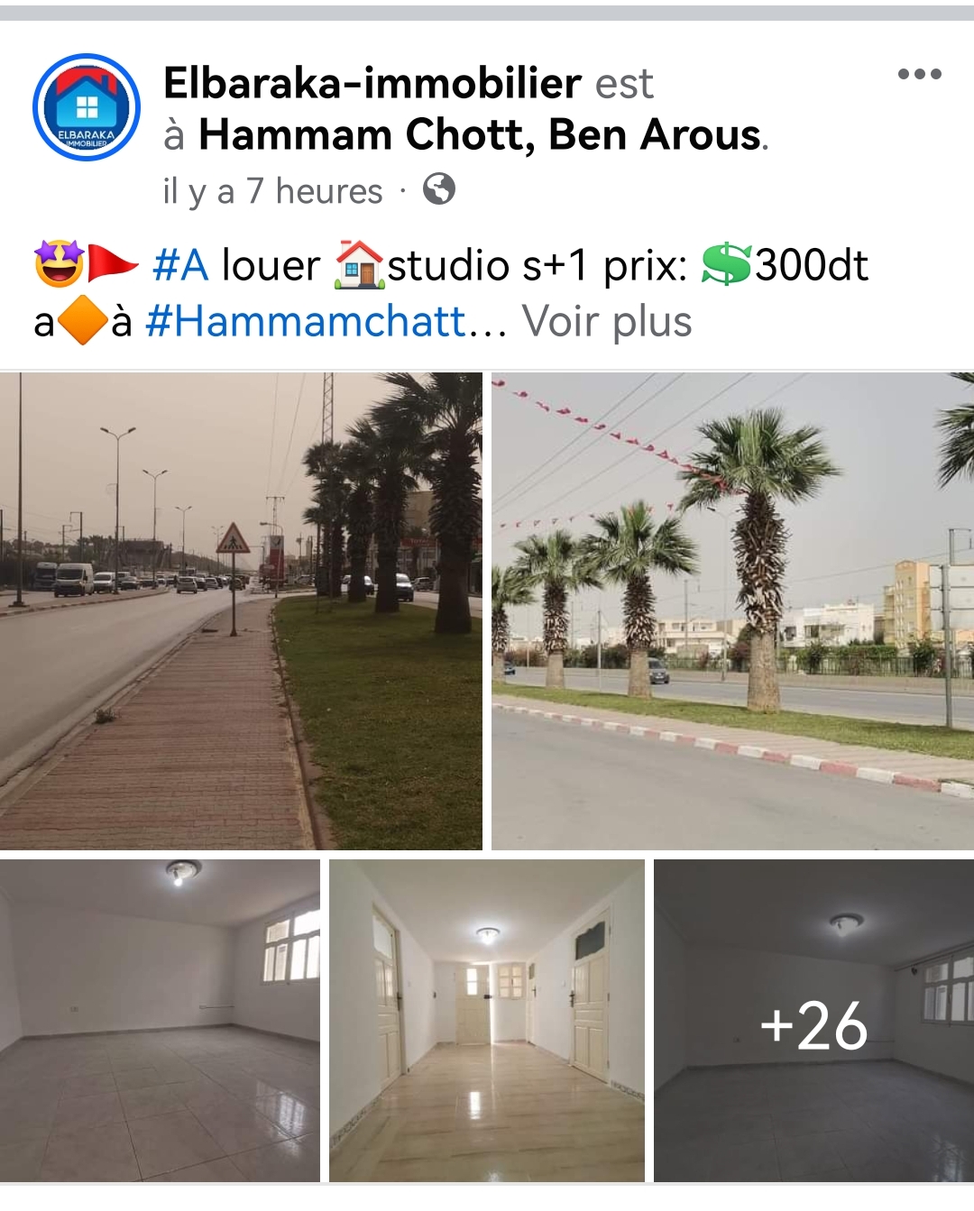 Hammam Chatt Hammam Chatt Location Appart. 2 pices Studio s1 au rdc  avec jardin 300dt